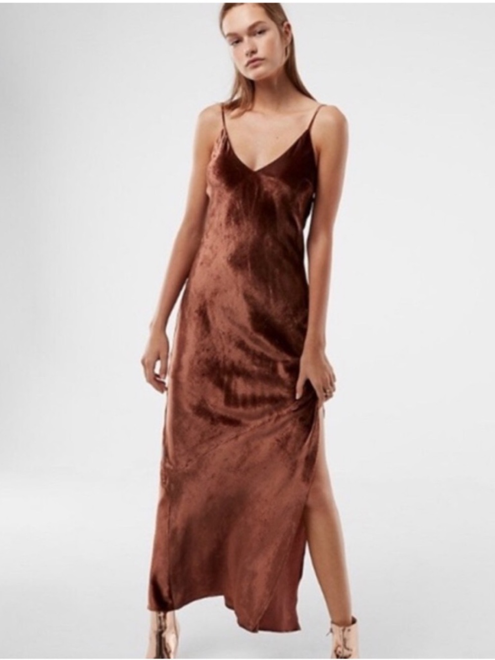 Express Velvet Maxi Slip Dress